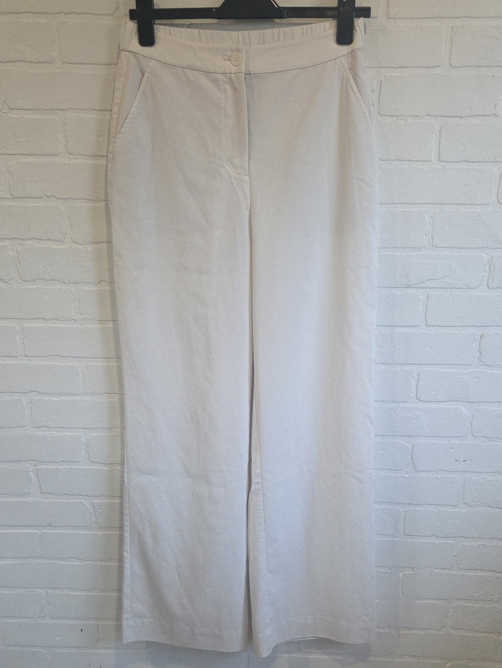 Kit and Ace Cream Wide Leg High-Rise Trousers